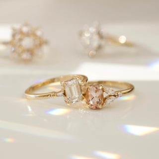 cvd diamond baguette engagement ring