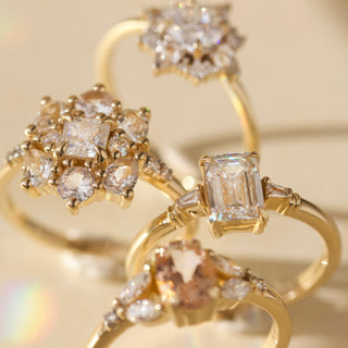 Mossissanite and sapphire ring