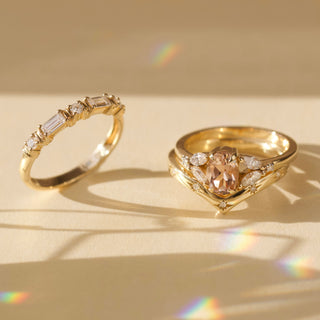 diamond v shape wedding band