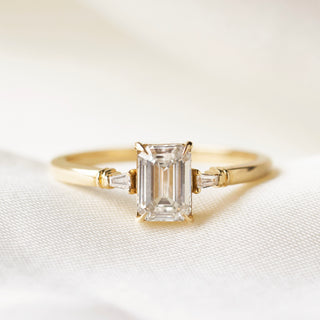 cvd diamond baguette engagement ring