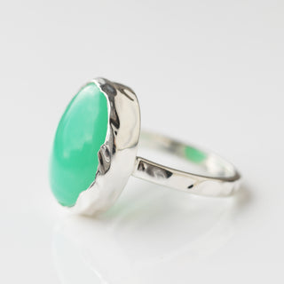 Chrysoprase Molten Statement Ring