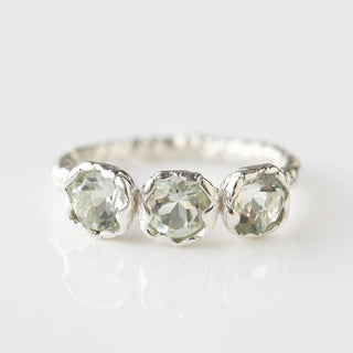 Green amethyst molten ring