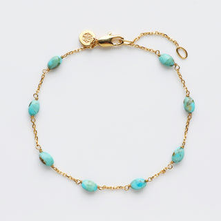 Turqoise station bracelet gold