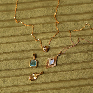 champagne quartz  oval pendant