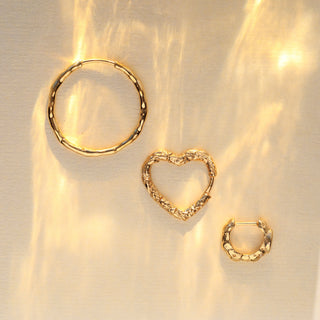 molten heart hoop earrings