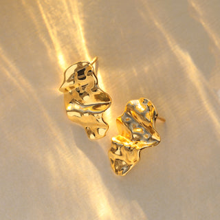 Molten Wave Statement Stud Earrings