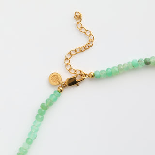Chrysoprase Beaded Necklace with Pear Pendant