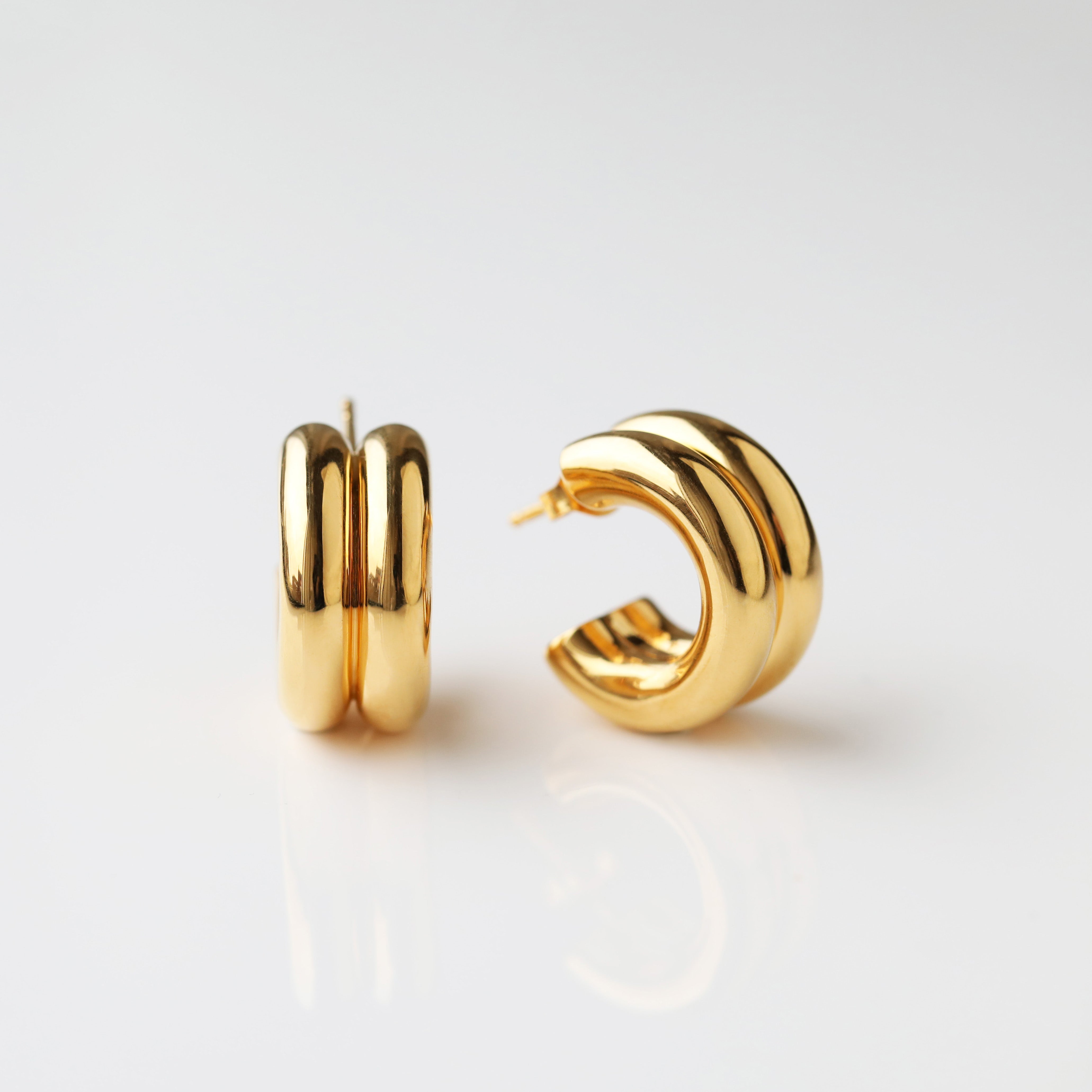 2 Pair Bottega Teardrop Gold Hoop Earrings For | Ubuy