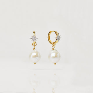 Starburst Baroque Pearl Drop Earrings