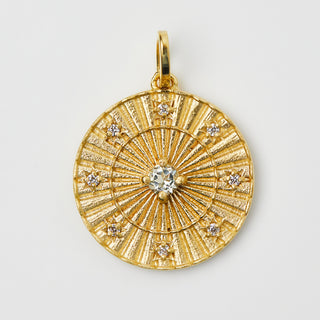 Garden Party Green Amethyst Compass Coin Pendant