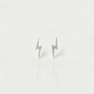 Lightning Bolt Diamond Stud Earrings