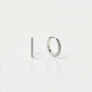 Mini Huggie Hoops in Diamond