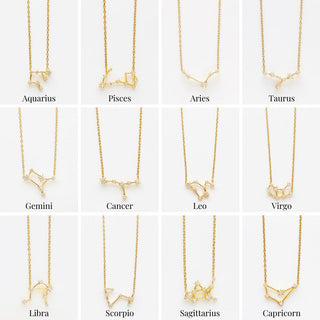 constellation zodiac necklace in gold