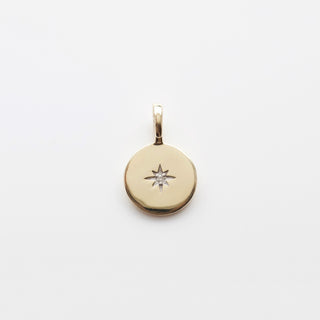 Treasured Star Set Diamond Engravable Coin Pendant
