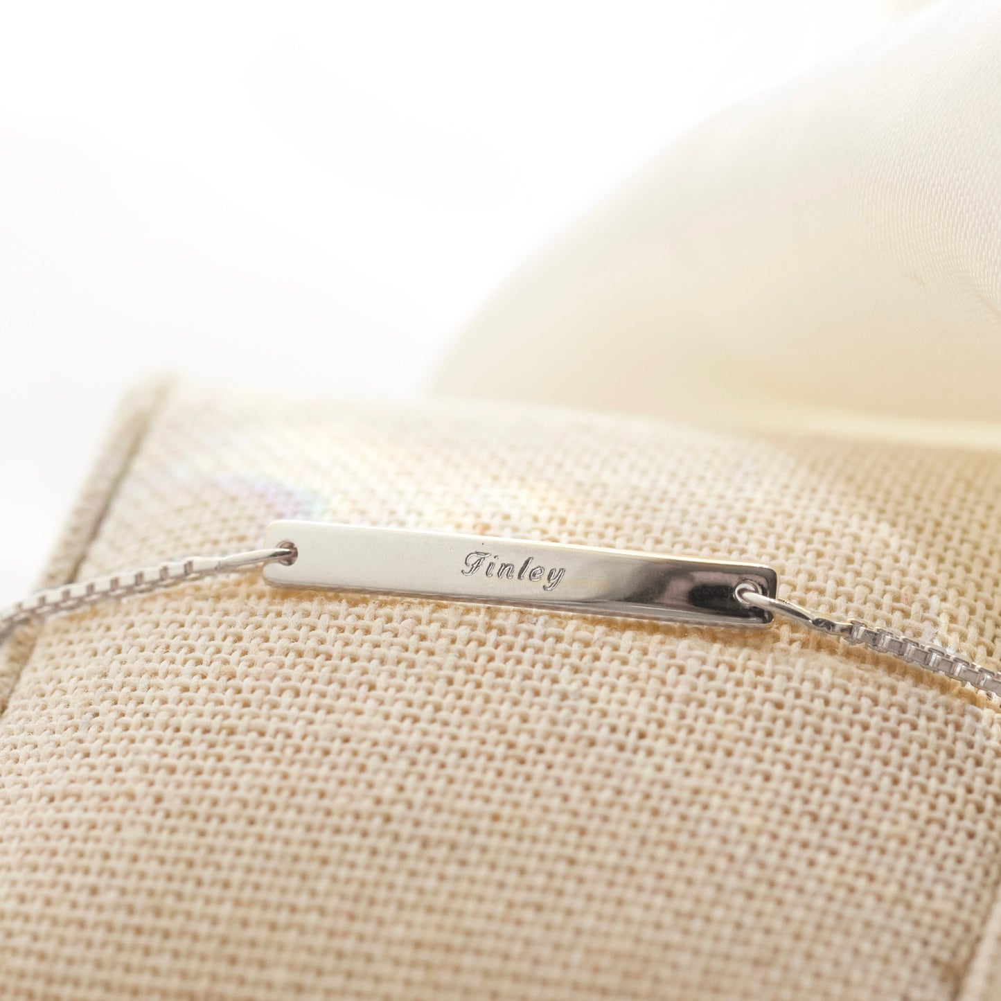 personalised engraved ID bar bracelet in silver