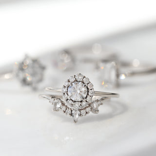 Diamond & Sapphire Droplet Hugging ring