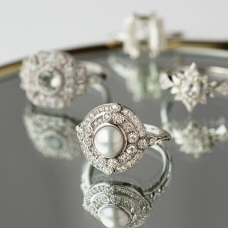 vintage pearl ring in silver