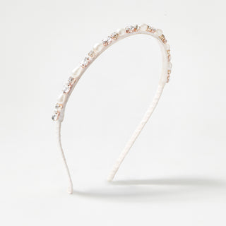 Pearl and crystal slim bridal headband