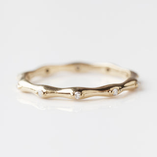 diamond stacking band in gold