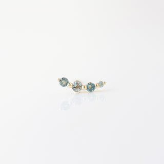 london blue topaz earring climber solid gold