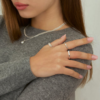 engravable signet bar ring in silver