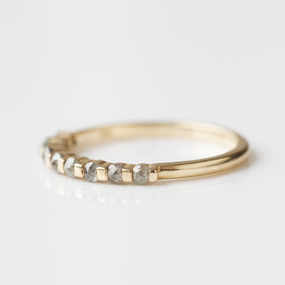 salt and pepper diamond half eternity ring in solid 9k gold