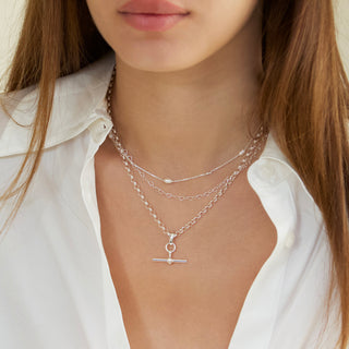 pearl infinity necklace in silver