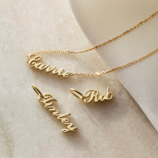 name charm in solid gold