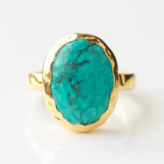 turquoise gold molten ring