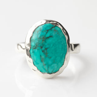 turquoise molten ring in sterling silver
