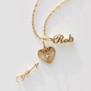 name charm in solid gold