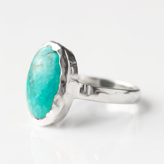 turquoise molten ring in sterling silver