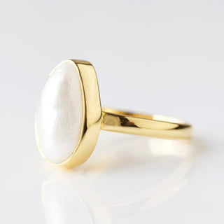 baroque pearl ring in gold