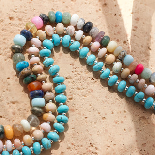 multi agate beaded necklace
