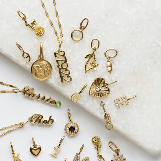 solid gold treasured date charm