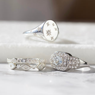 diamond constellation eternity ring in silver