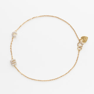 diamond initial bracelet