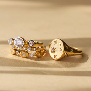 diamond starset signet ring in gold