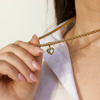 carrie elizabeth heart charm pendant in green amethyst