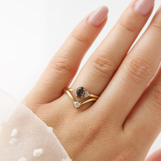 Carrie Elizabeth Deep Curved Solitaire Wedding Band in 14k Gold