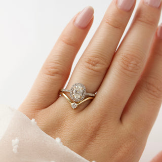 Carrie Elizabeth Deep Curved Solitaire Wedding Band in 14k Gold