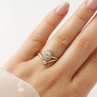 Carrie Elizabeth Deep Curved Solitaire Wedding Band in 14k Gold
