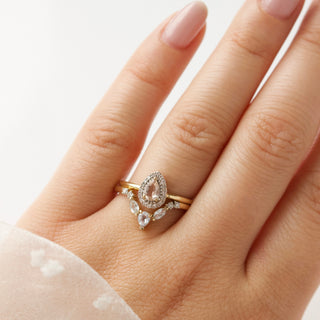 Pear Sapphire and Diamond Wedding Band