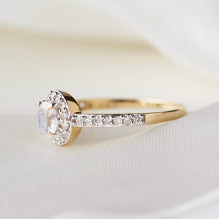 Grace Moonstone and Diamond Ring - UK Size N 1/2