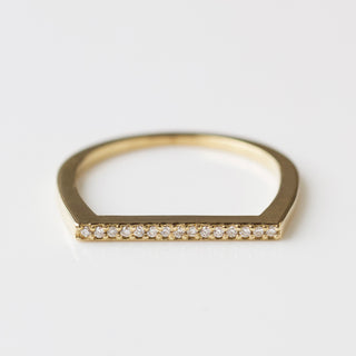 diamond bar stacking ring solid gold