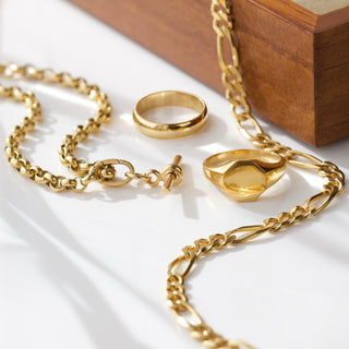 mens gold rounded band ring