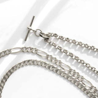 mens silver curb chain