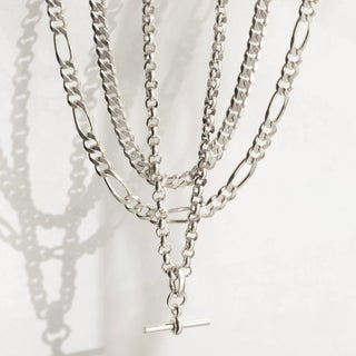 mens silver curb chain