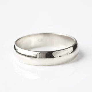 mens silver round band ring
