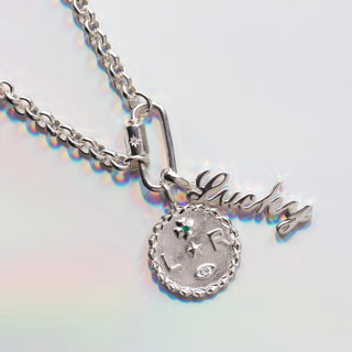 silver personalised coin necklace